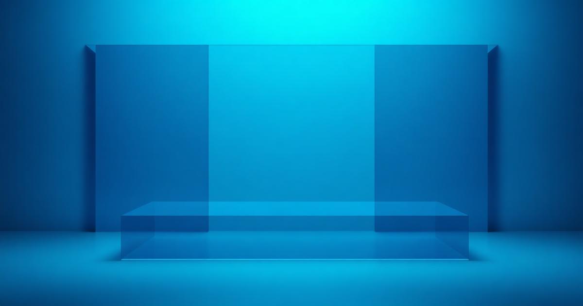 Concept visualization of separated translucent layers in navy and cyan