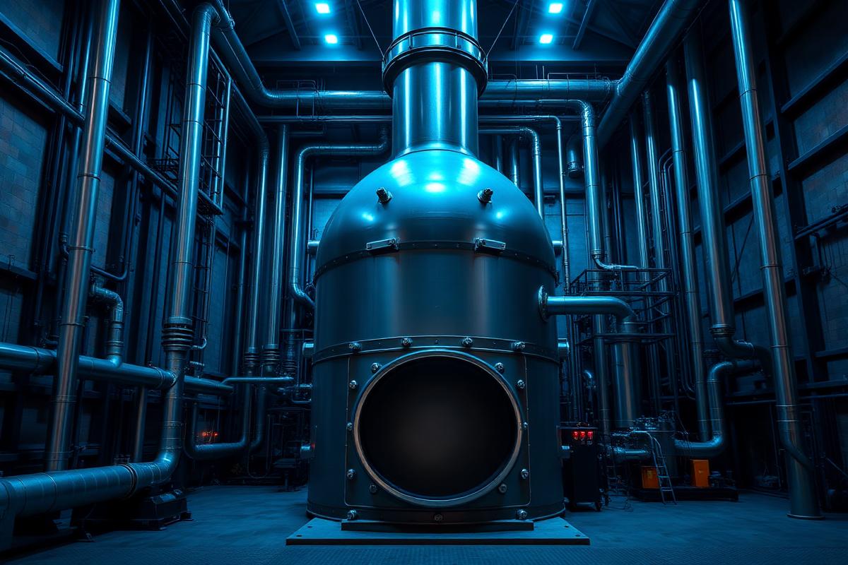 Concept visualization of an industrial boiler house